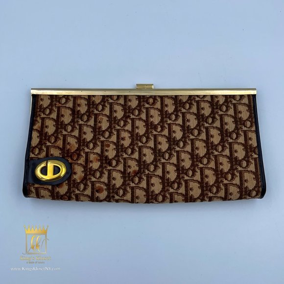 CHRISTIAN DIOR TROTTER VINTAGE KISSLOCK CLUTCH BAG - Picture 1 of 10
